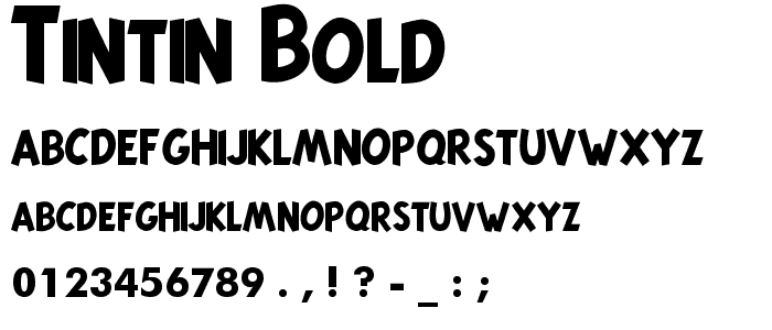 Tintin Bold font